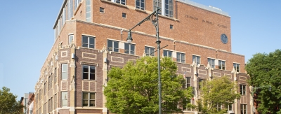 Exterior of a brick building.